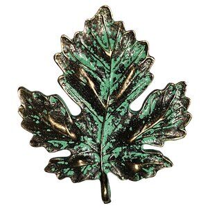 Vintage Brass Green Patina Leaf Pendant Charm Nature DIY Fashion Jewelry Women